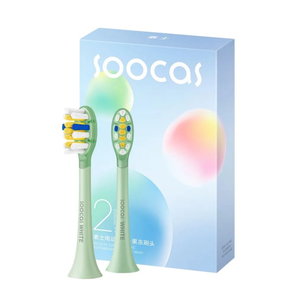 Насадка Soocas для электрической щетки D3, D3 Pro, X3, X3U, X5, зеленая (2шт)